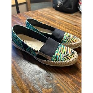 Anne Klein Akzilya Tropical Palm Espadrille Flats Multicolor Womens 8M iFlex